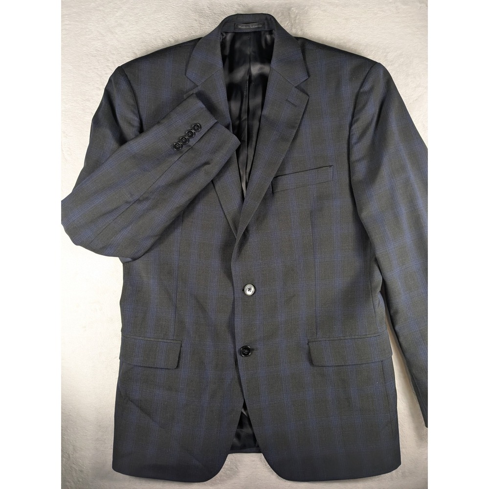 Calvin Klein Men's Wool Natural Stretch Plaid Suit 40R Pants 35x31 (Mint) - Picture 4 of 15
